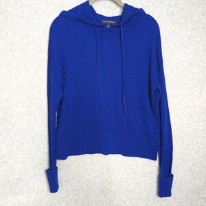 Banana Republic Womens S Royal Blue Knit Hoodie Long Sleeve Casual Pullover cute